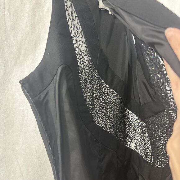 Je Matadi By Sean Mehta Black Embellished Formal Maxi Dress Sheer Womens Size 4 - Picture 9 of 12